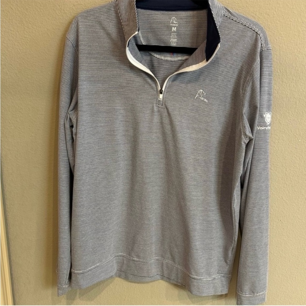 Rhoback Navy and White Striped Quarter Zip
